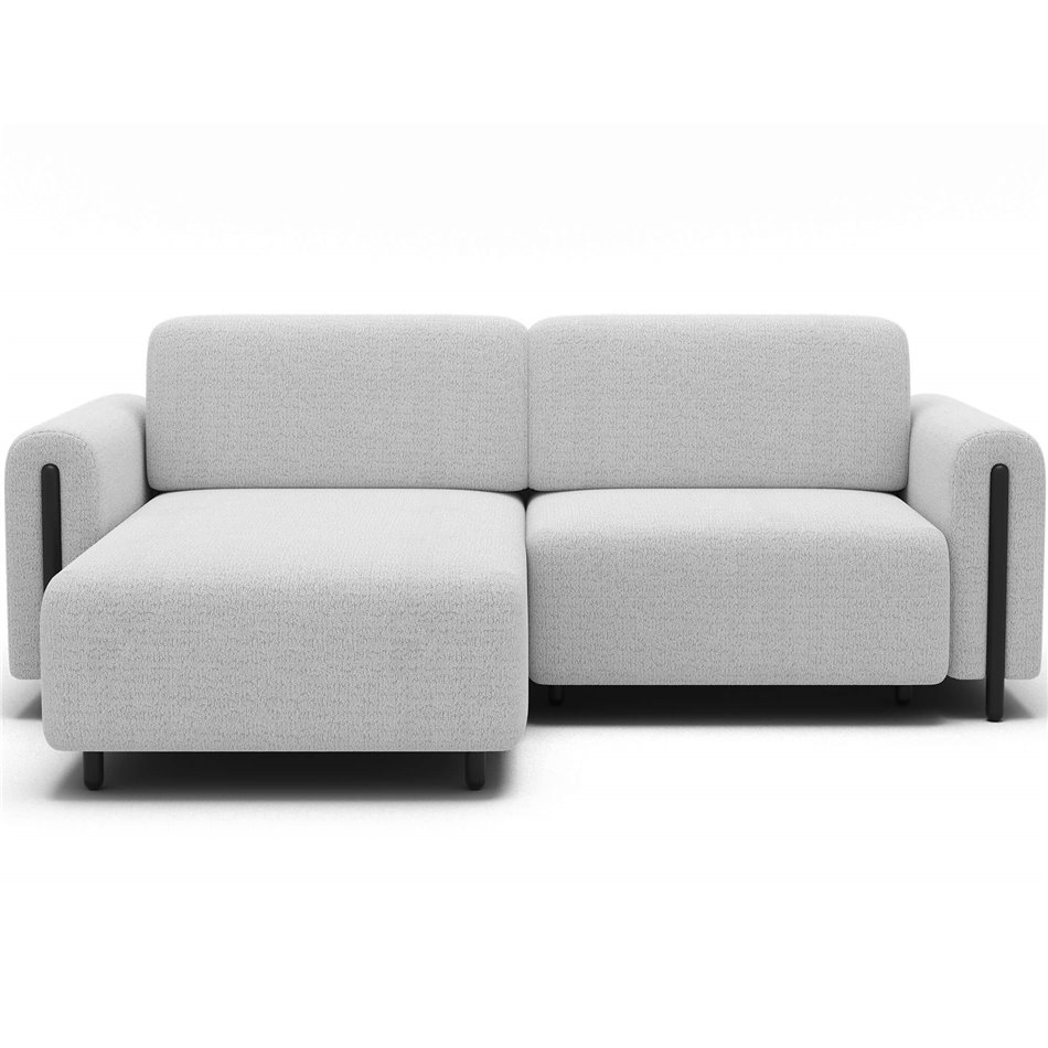 Corner sofa Elcossta L, sleeping function, Royal 01, boucle, white, H95x244x154cm