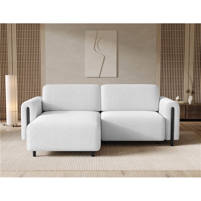Corner sofa Elcossta L, sleeping function, Royal 01, boucle, white, H95x244x154cm