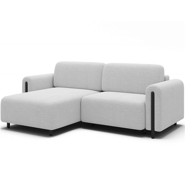 Corner sofa Elcossta L, sleeping function, Royal 01, boucle, white, H95x244x154cm