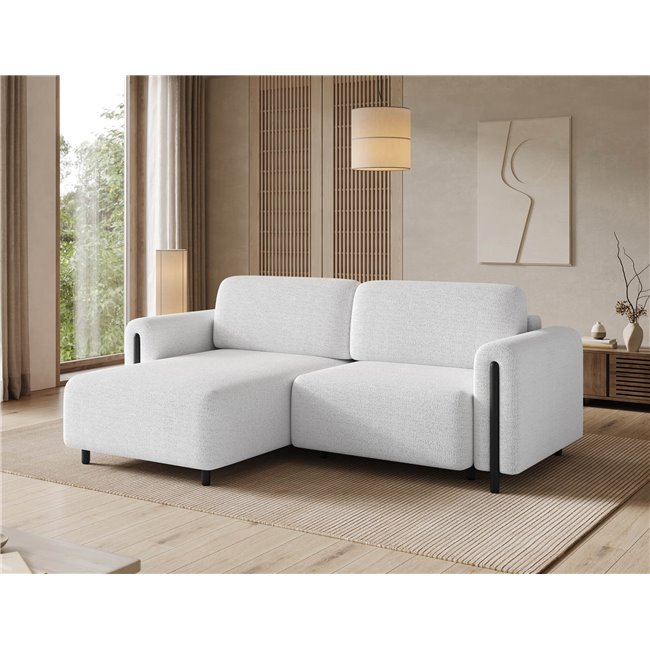 Corner sofa Elcossta L, sleeping function, Royal 01, boucle, white, H95x244x154cm