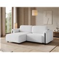Corner sofa Elcossta L, sleeping function, Royal 01, boucle, white, H95x244x154cm
