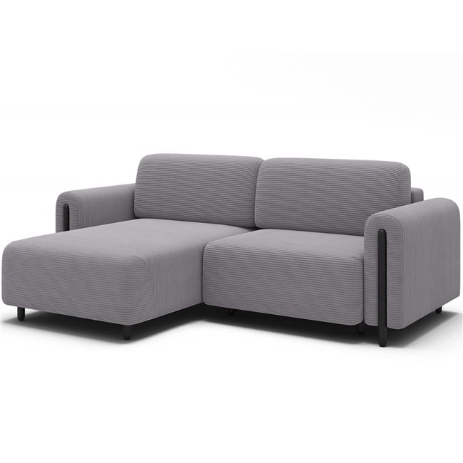 Corner sofa Elcossta L, sleeping function, Jarell 03, corduroy, grey, H95x244x154cm