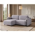 Corner sofa Elcossta L, sleeping function, Jarell 03, corduroy, grey, H95x244x154cm