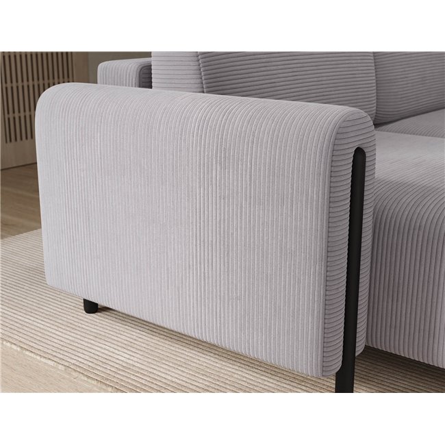 Corner sofa Elcossta L, sleeping function, Jarell 03, corduroy, grey, H95x244x154cm