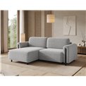 Corner sofa Elcossta L, sleeping function, Amore 04, boucle, grey, H95x244x154cm