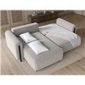 Corner sofa Elcossta L, sleeping function, Amore 04, boucle, grey, H95x244x154cm