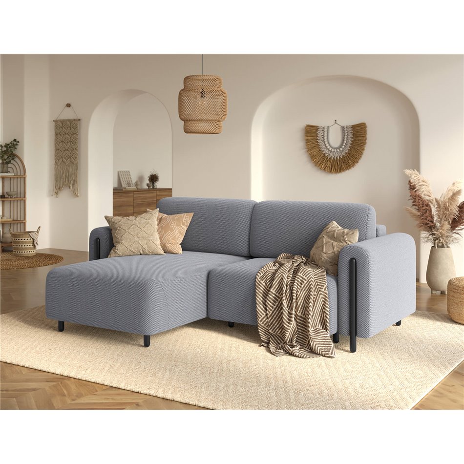 Corner sofa Elcossta L, sleeping function, Calmora 05, grey, H95x244x154cm