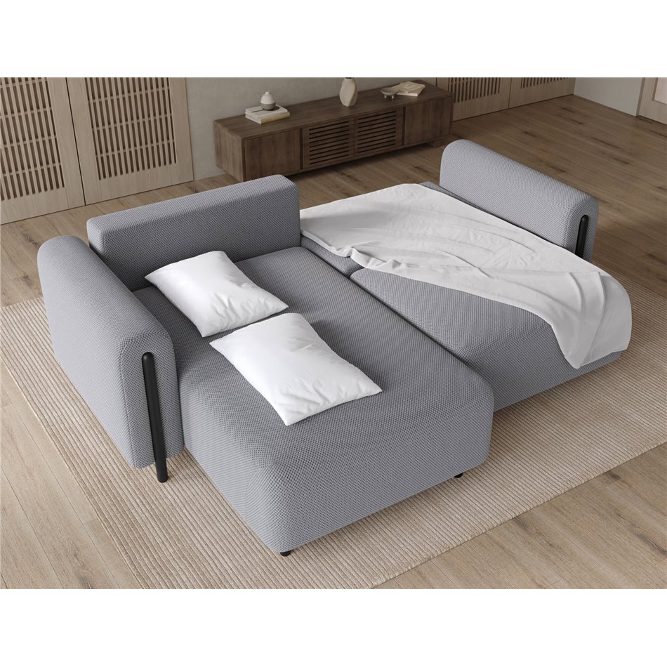 Corner sofa Elcossta L, sleeping function, Calmora 05, grey, H95x244x154cm