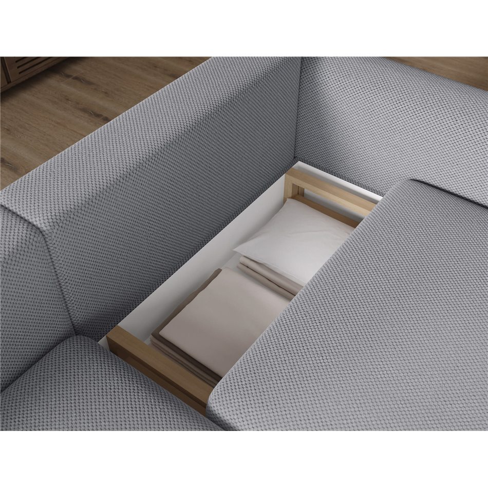 Corner sofa Elcossta L, sleeping function, Calmora 05, grey, H95x244x154cm