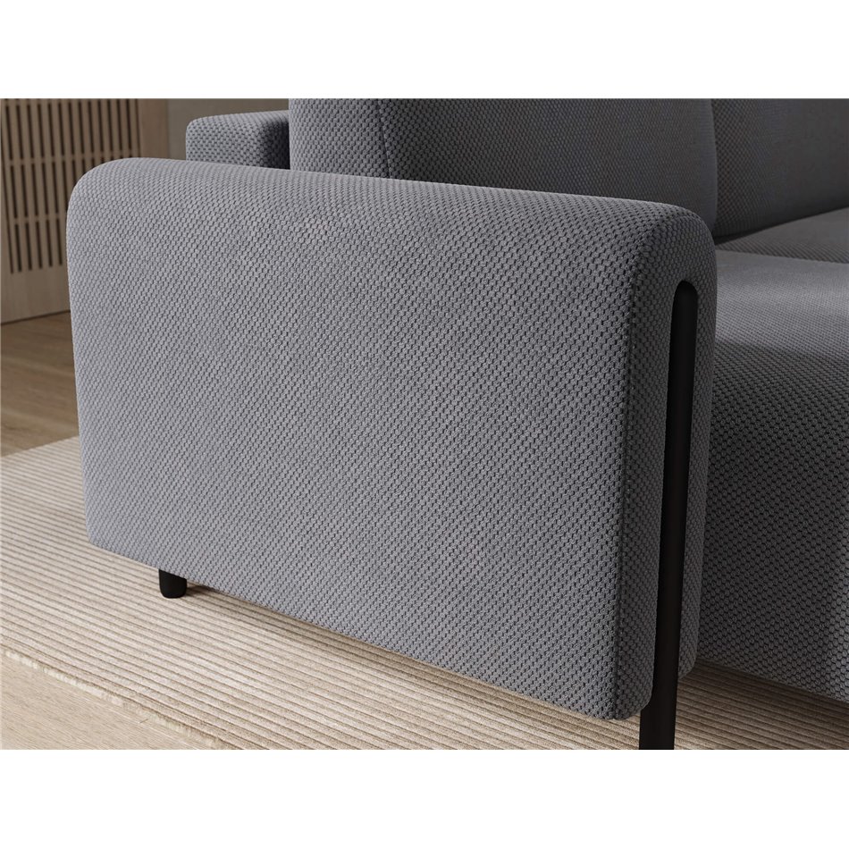 Corner sofa Elcossta L, sleeping function, Calmora 05, grey, H95x244x154cm