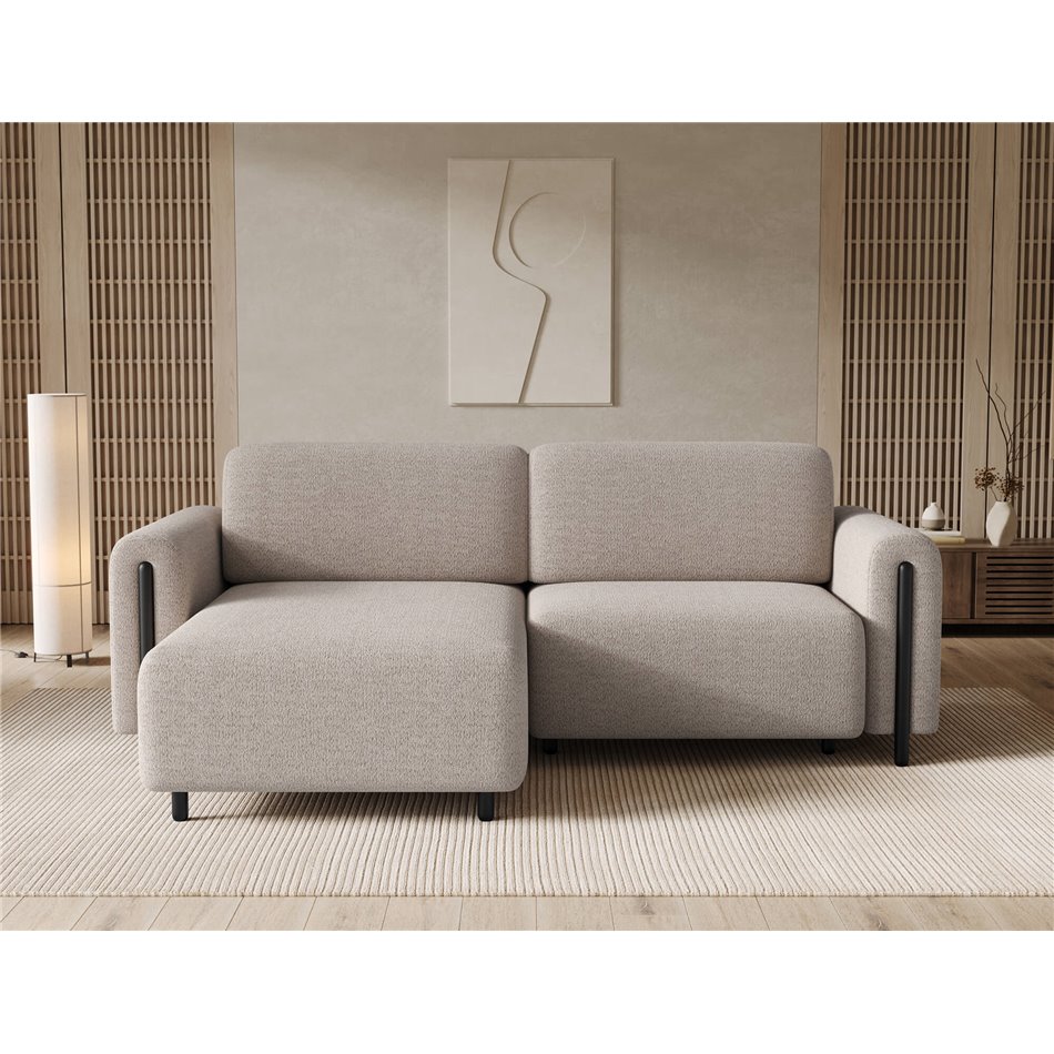 Corner sofa Elcossta L, sleeping function, Royal 18, boucle, beige, H95x244x154cm