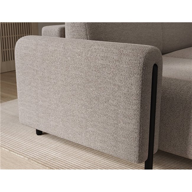 Corner sofa Elcossta L, sleeping function, Royal 18, boucle, beige, H95x244x154cm