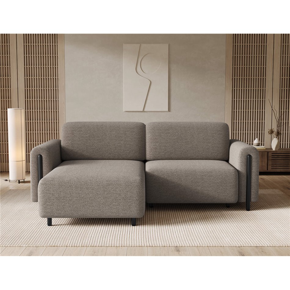 Угловой диван Elcossta L, раздвижной, Royal 20, букле, коричневый, H95x244x154cm