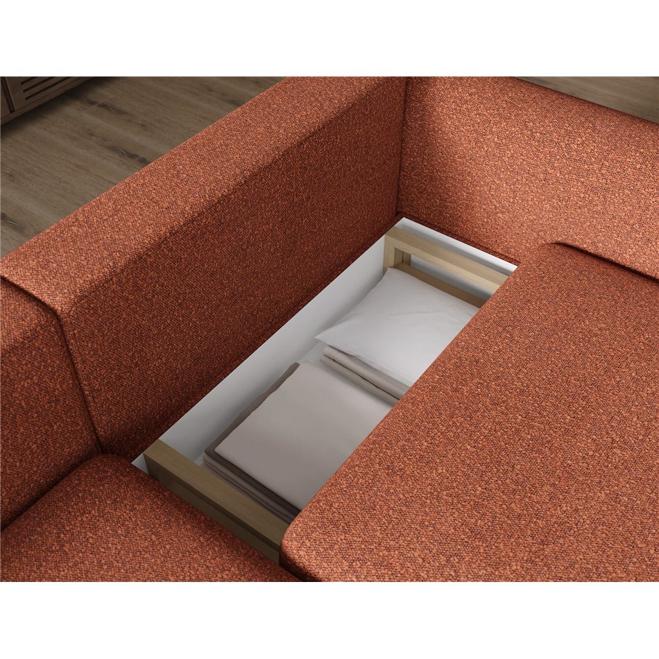 Corner sofa Elcossta L, sleeping function, Jaffray 30, brown, H95x244x154cm