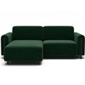 Corner sofa Elcossta L, sleeping function, Amore 35, boucle, dark green, H95x244x154cm