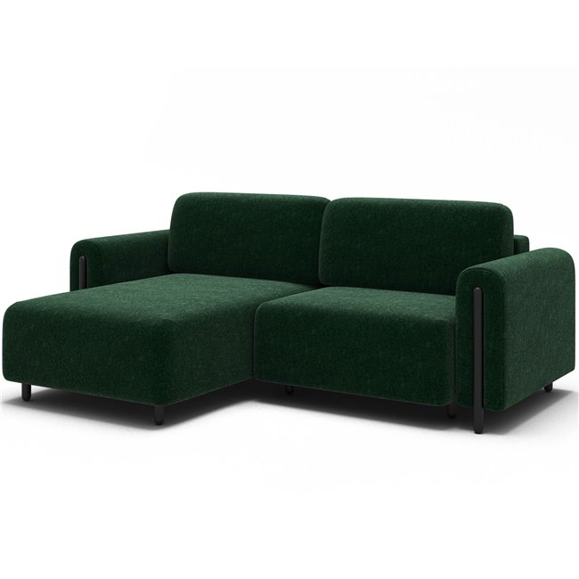 Corner sofa Elcossta L, sleeping function, Amore 35, boucle, dark green, H95x244x154cm