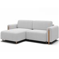 Corner sofa Elcossta L, sleeping function, Royal 01, boucle, white, H95x244x154cm