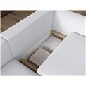 Corner sofa Elcossta L, sleeping function, Royal 01, boucle, white, H95x244x154cm