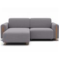 Corner sofa Elcossta L, sleeping function, Jarell 03, corduroy, grey, H95x244x154cm