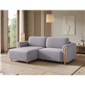 Corner sofa Elcossta L, sleeping function, Jarell 03, corduroy, grey, H95x244x154cm