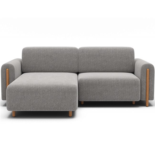 Corner sofa Elcossta L, sleeping function, Amore 04, boucle, grey, H95x244x154cm
