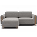 Corner sofa Elcossta L, sleeping function, Amore 04, boucle, grey, H95x244x154cm