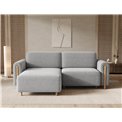 Corner sofa Elcossta L, sleeping function, Amore 04, boucle, grey, H95x244x154cm