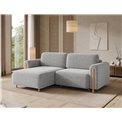 Corner sofa Elcossta L, sleeping function, Amore 04, boucle, grey, H95x244x154cm
