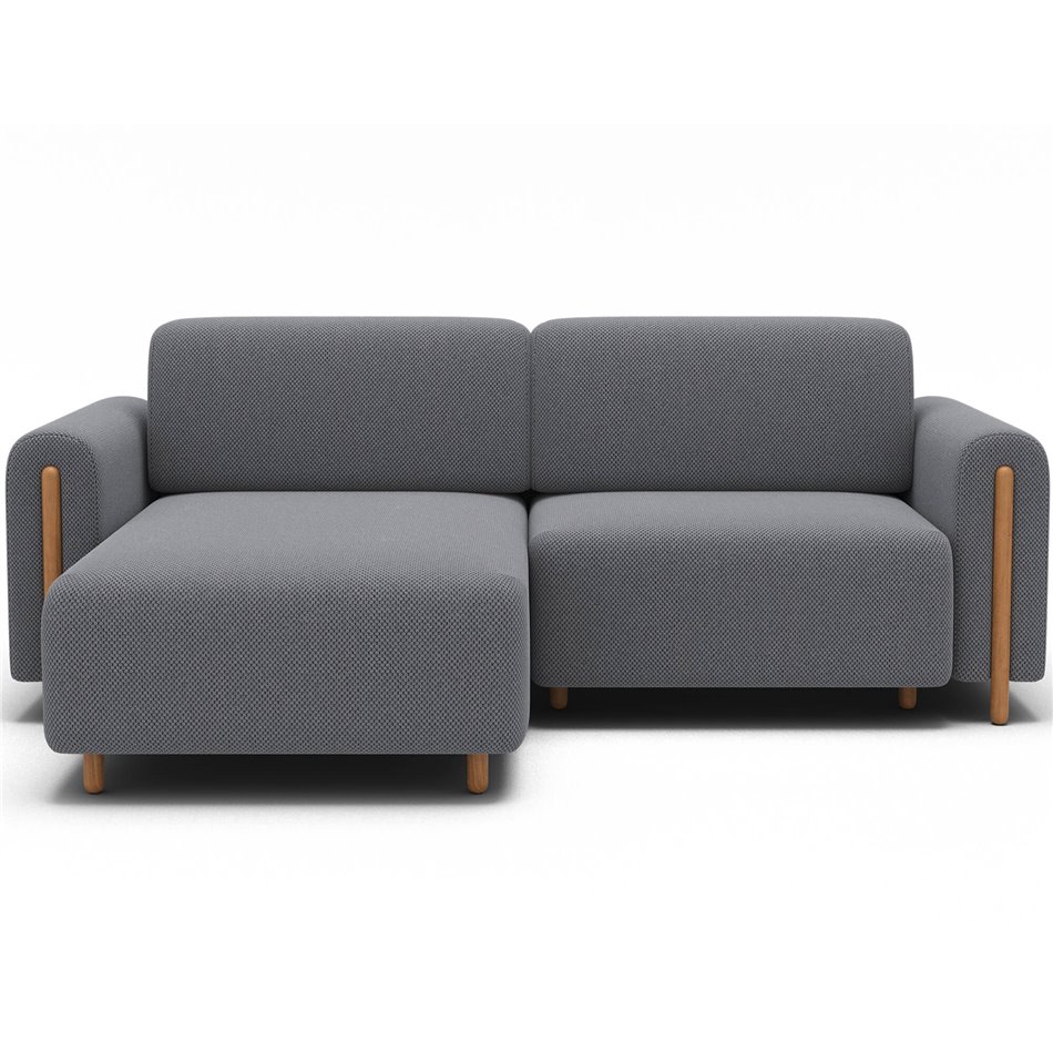 Corner sofa Elcossta L, sleeping function, Calmora 05, grey, H95x244x154cm