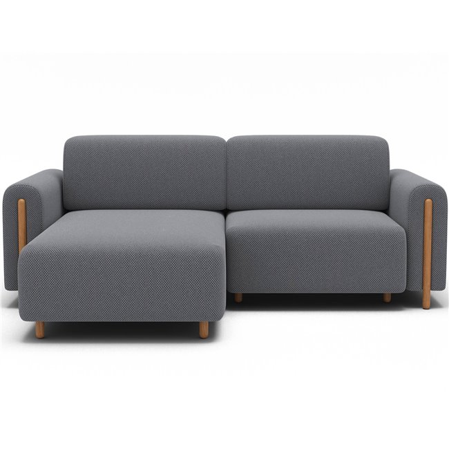 Corner sofa Elcossta L, sleeping function, Calmora 05, grey, H95x244x154cm