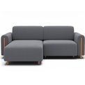 Corner sofa Elcossta L, sleeping function, Calmora 05, grey, H95x244x154cm