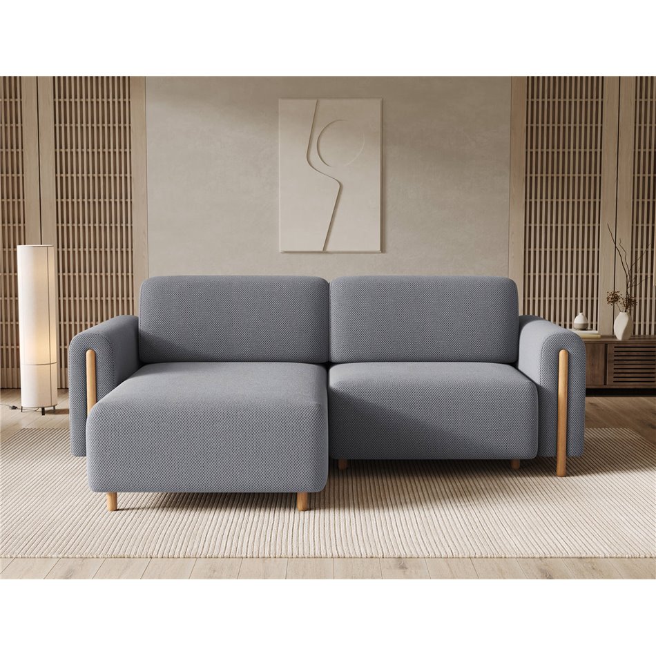 Corner sofa Elcossta L, sleeping function, Calmora 05, grey, H95x244x154cm