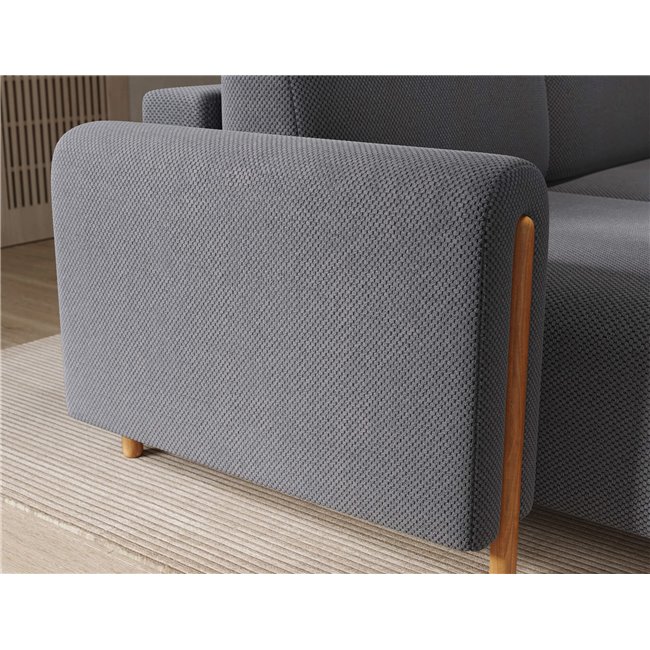 Corner sofa Elcossta L, sleeping function, Calmora 05, grey, H95x244x154cm