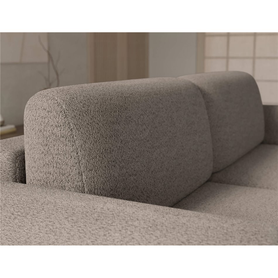 Corner sofa Elcossta L, sleeping function, Royal 20, boucle, brown, H95x244x154cm