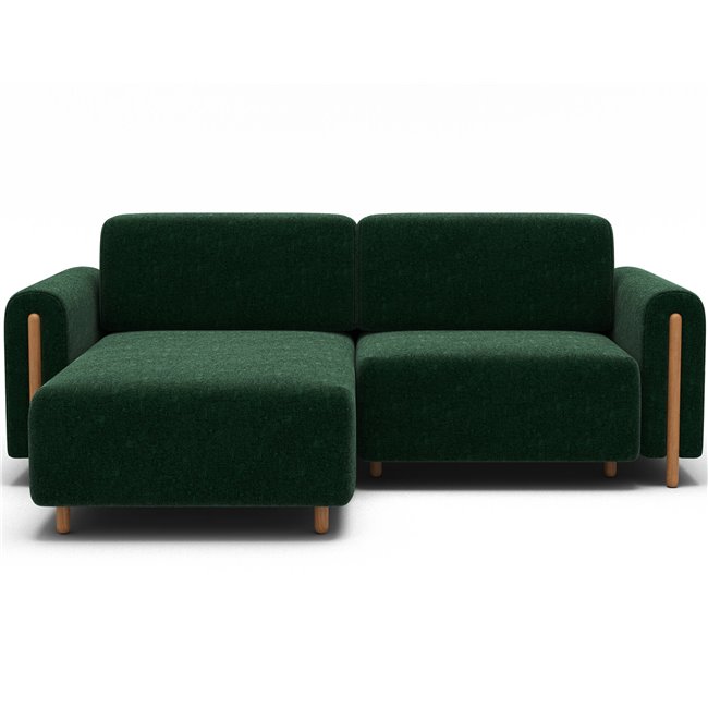 Corner sofa Elcossta L, sleeping function, Amore 35, boucle, dark green, H95x244x154cm