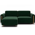 Corner sofa Elcossta L, sleeping function, Amore 35, boucle, dark green, H95x244x154cm
