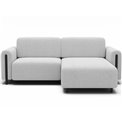 Corner sofa Elcossta R, sleeping function, Royal 01, boucle, white, H95x244x154cm
