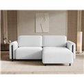 Corner sofa Elcossta R, sleeping function, Royal 01, boucle, white, H95x244x154cm