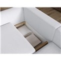 Corner sofa Elcossta R, sleeping function, Royal 01, boucle, white, H95x244x154cm