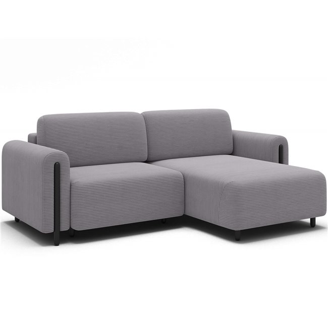 Corner sofa Elcossta R, sleeping function, Jarell 03, corduroy, grey, H95x244x154cm