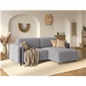 Corner sofa Elcossta R, sleeping function, Jarell 03, corduroy, grey, H95x244x154cm