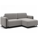 Corner sofa Elcossta R, sleeping function, Amore 04, boucle, grey, H95x244x154cm