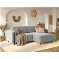 Corner sofa Elcossta R, sleeping function, Amore 04, boucle, grey, H95x244x154cm