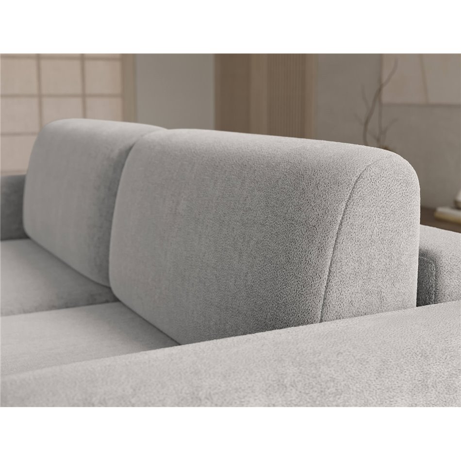 Corner sofa Elcossta R, sleeping function, Amore 04, boucle, grey, H95x244x154cm