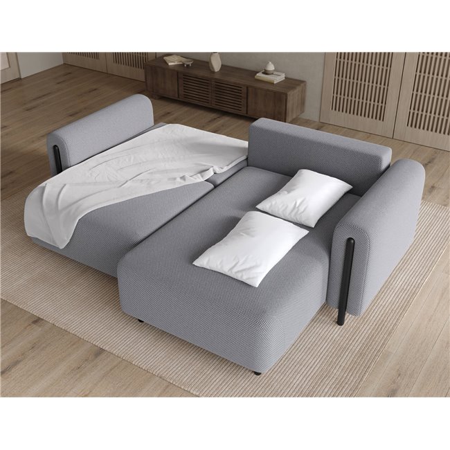 Corner sofa Elcossta R, sleeping function, Calmora 05, grey, H95x244x154cm