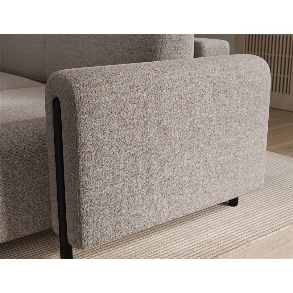 Corner sofa Elcossta R, sleeping function, Royal 18, boucle, beige, H95x244x154cm