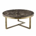 Coffee table Ediston ST, artificial marble/metal, D90cm H40cm