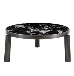 Coffee table Edland ST, sintered stone/metal, D90cm H40cm