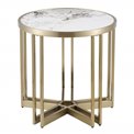 Side table Eferding ST, sintered stone/metal, D55cm H55cm