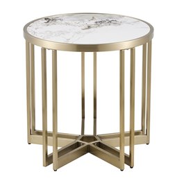 Side table Eferding ST, sintered stone/metal, D55cm H55cm